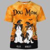 Dog Mom Halloween Moon Light Bat Tree Personalized Shirt 2