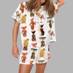 Espresso Martini Short Sleeve Satin Pajama Set