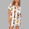 Espresso Martini Short Sleeve Satin Pajama Set 3