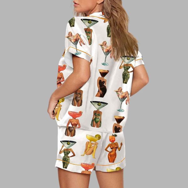 Espresso Martini Short Sleeve Satin Pajama Set 4