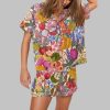 Fruit All The Colours Of The Rainbow Short Sleeve Satin Pajama Set 2