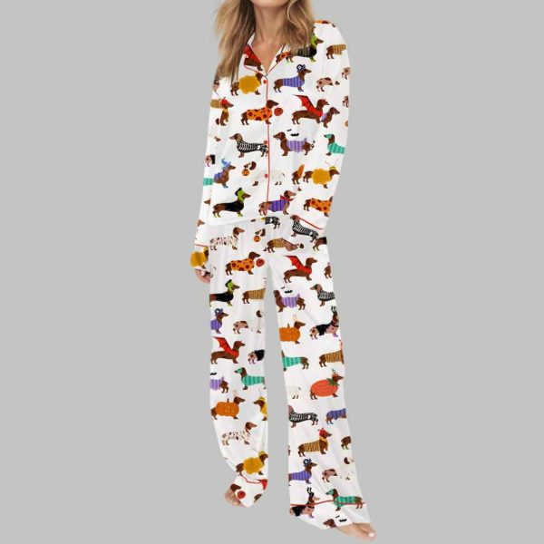 Halloween Dachshund Silky Satin Pajama Set 3