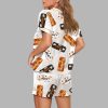 Halloween Energy Drink Can Short Sleeve Satin Pajama Set 4