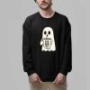 Halloween Is He Dead Yet Ghost Print Casual Shirt 2