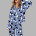 Husky And Snowflakes Silky Satin Pajama Set