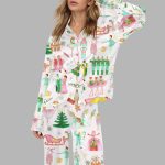 Lovely Nutcracker Christmas Silky Satin Pajama Set
