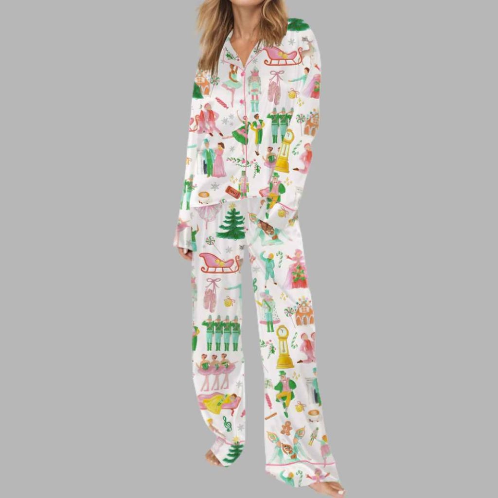Lovely Nutcracker Christmas Silky Satin Pajama Set 3 Lovely Nutcracker Christmas Silky Satin Pajama Set 3