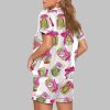 Pickle Lover Pink Bows Short Sleeve Satin Pajama Set 4