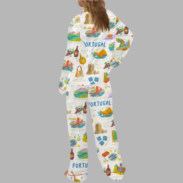 Portugal Vacation Silky Satin Pajama Set 3