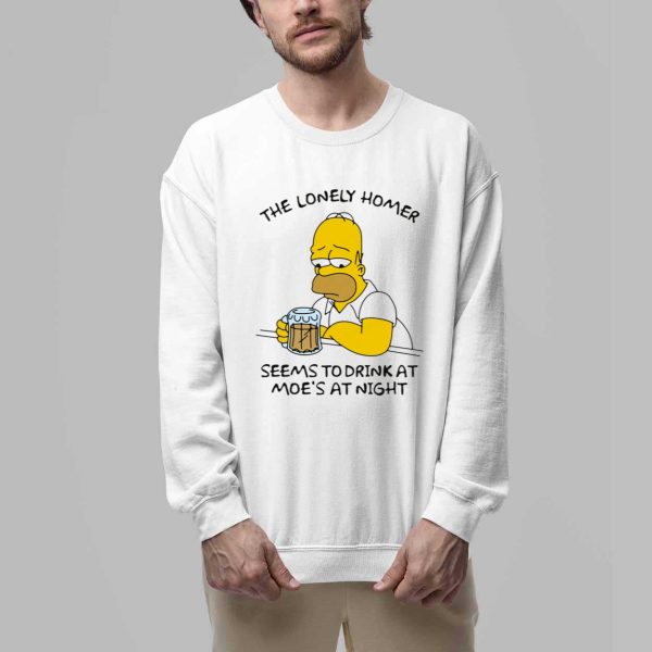 The Lonely Homer Seems To Drink At Moes At Night Shirt 3