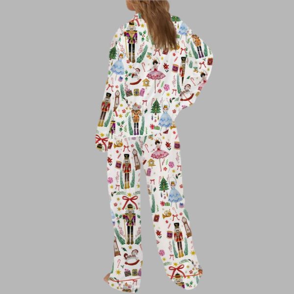 Vintage Christmas Nutcracker Silky Satin Pajama Set 4