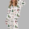 Watercolor Christmas Silky Satin Pajama Set 1