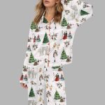Watercolor Christmas Silky Satin Pajama Set