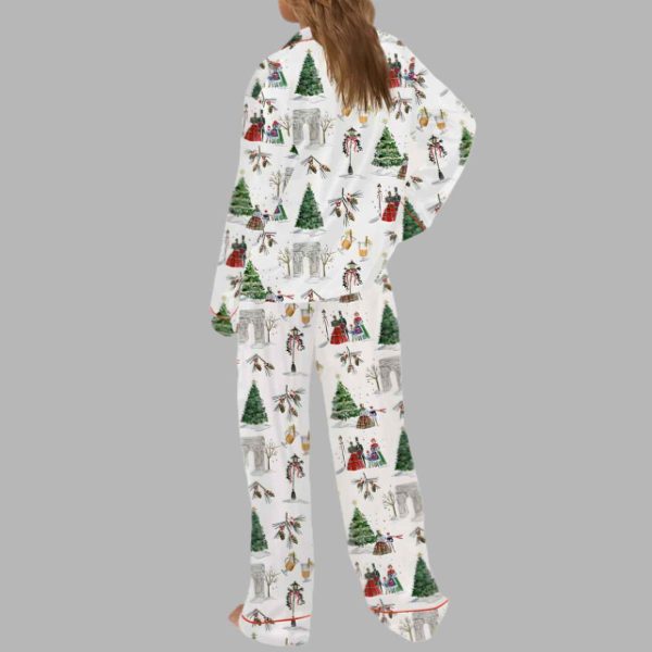 Watercolor Christmas Silky Satin Pajama Set 4