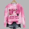 Womens Breast Cancer Pink Print Sweatshirt 2