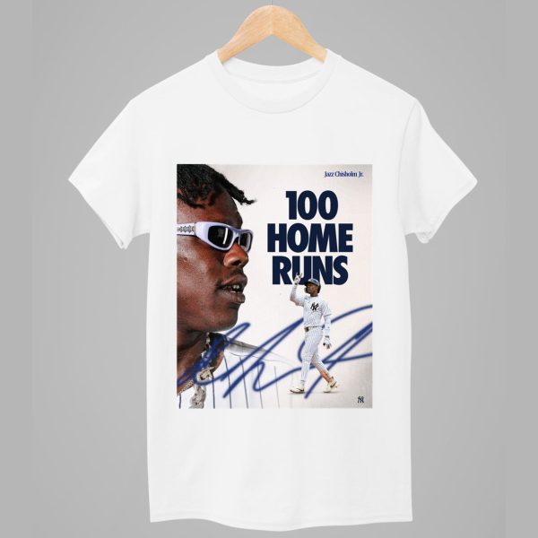 Yankees Jazz Chisholm Jr 100 Home Runs Shirt 1