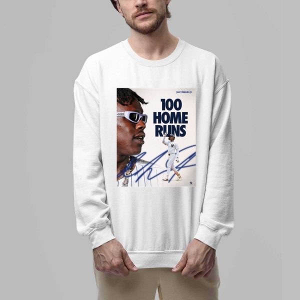 Yankees Jazz Chisholm Jr 100 Home Runs Shirt 3