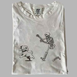 Halloween Skeleton Dog T shirt 2