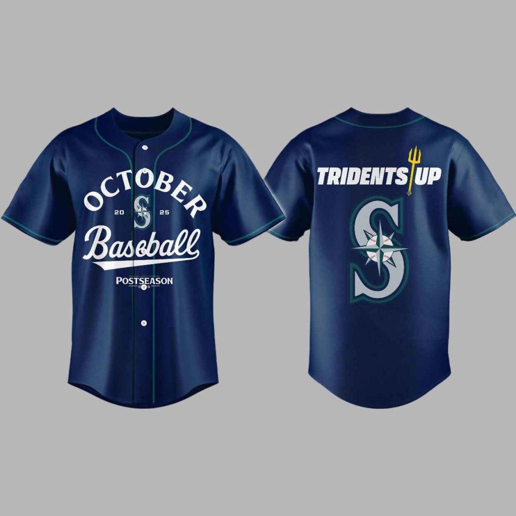 2025 Mariners Postseason Tridents Up Baseball Jersey 3