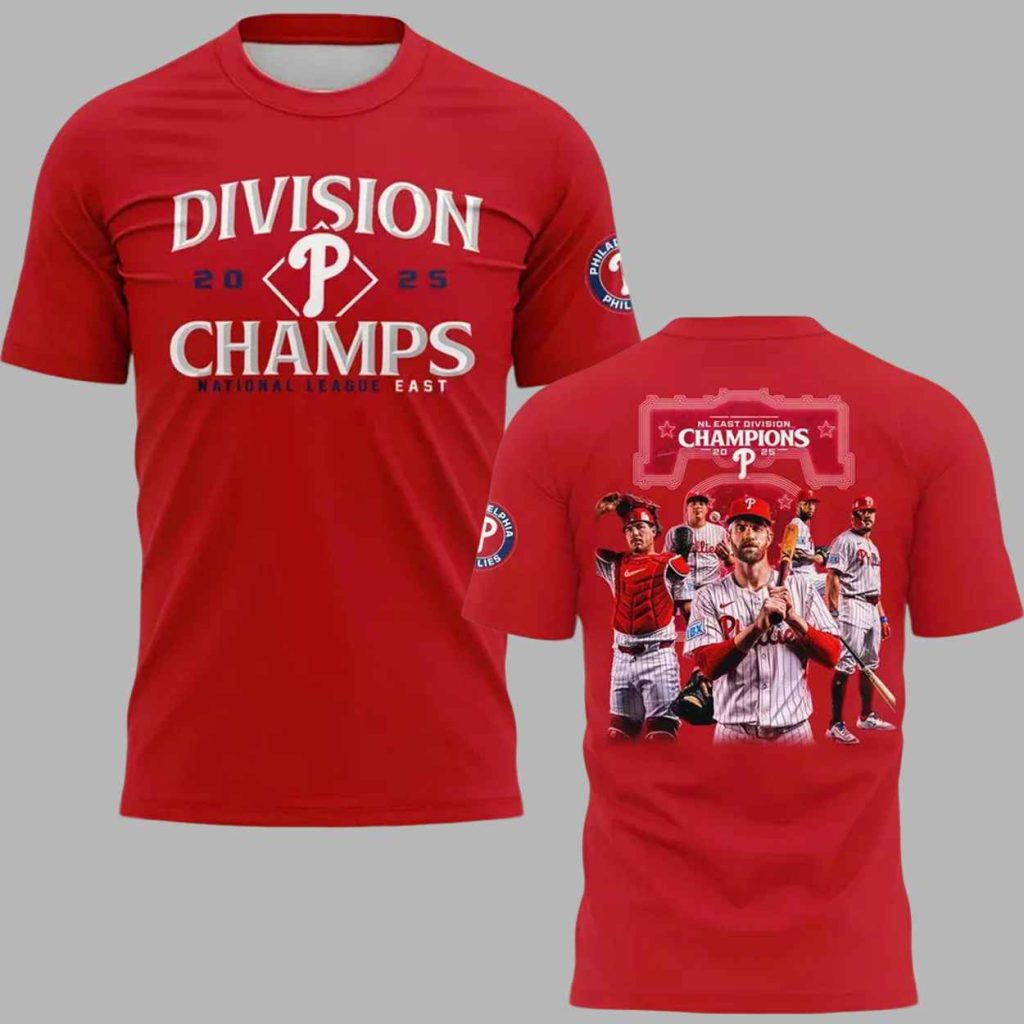 2025 Phillies BACK TO BACK NL EAST CHAMPIONS T Shirt 3 2025 Phillies BACK TO BACK NL EAST CHAMPIONS T Shirt 3