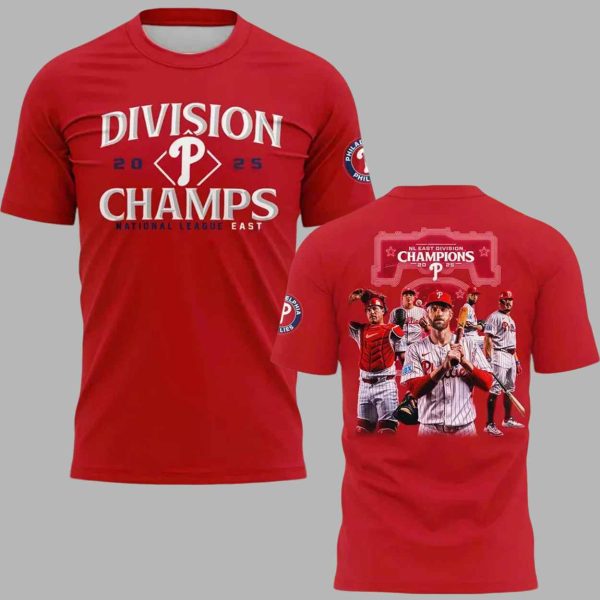 2025 Phillies BACK TO BACK NL EAST CHAMPIONS T Shirt 3
