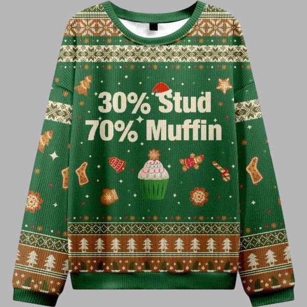 30 Stud 70 Muffin Ugly Christmas Sweater 1