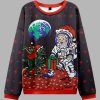 Astronaut Santa Black Ugly Christmas Sweater 1