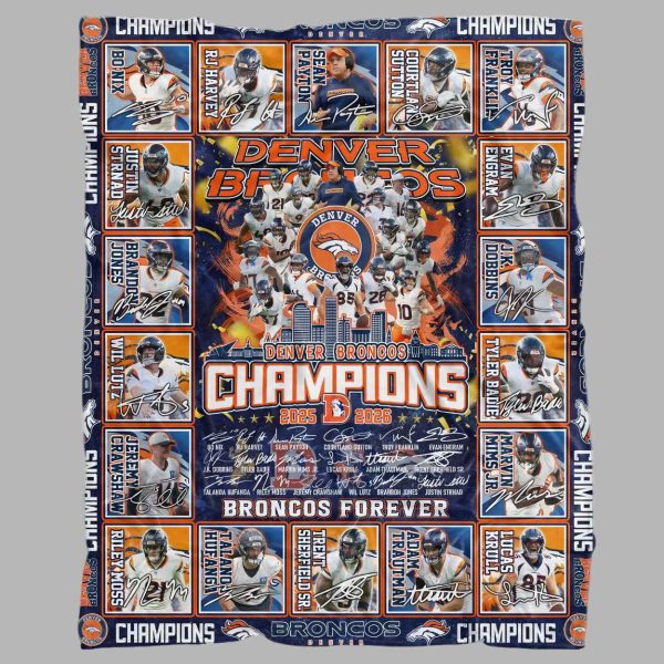 Broncos Forever Champions 2025 2026 Blanket 1