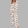 Cavalier King Charles Snow Silky Satin Pajama Set 3