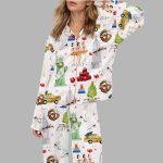 Christmas In NYC Silky Satin Pajama Set