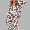 Coquette Christmas Silky Satin Pajama Set 1