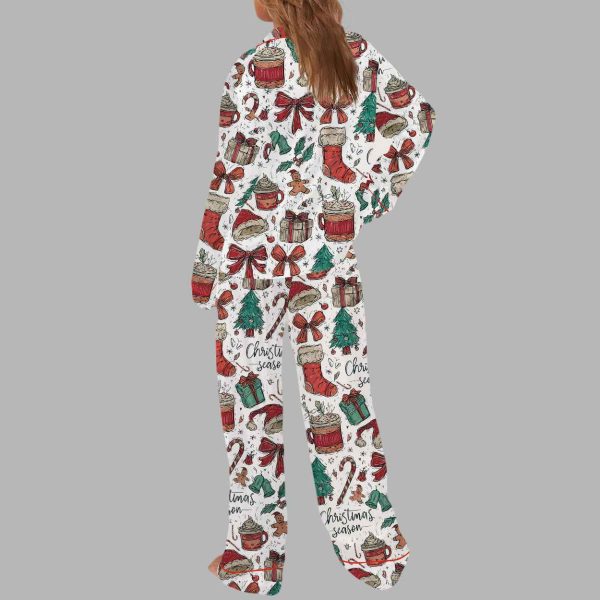 Coquette Christmas Silky Satin Pajama Set 4