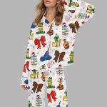 Coquette Elf Christmas Silky Satin Pajama Set