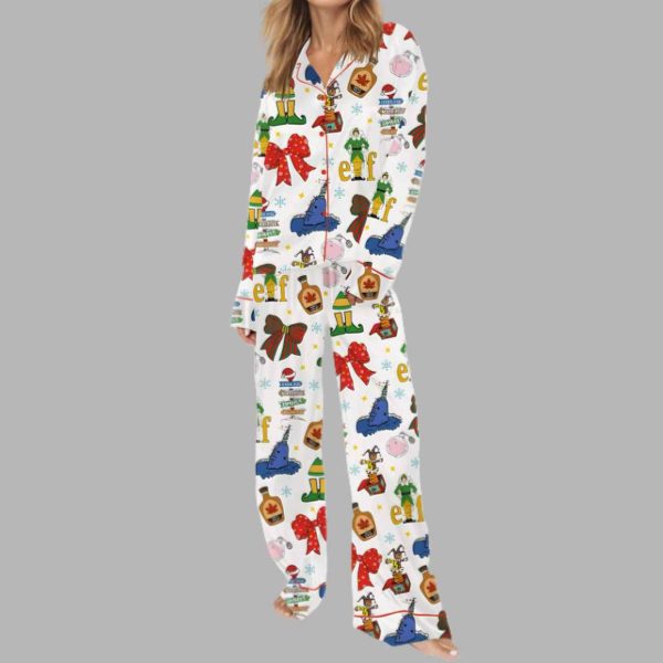 Coquette Elf Christmas Silky Satin Pajama Set 3