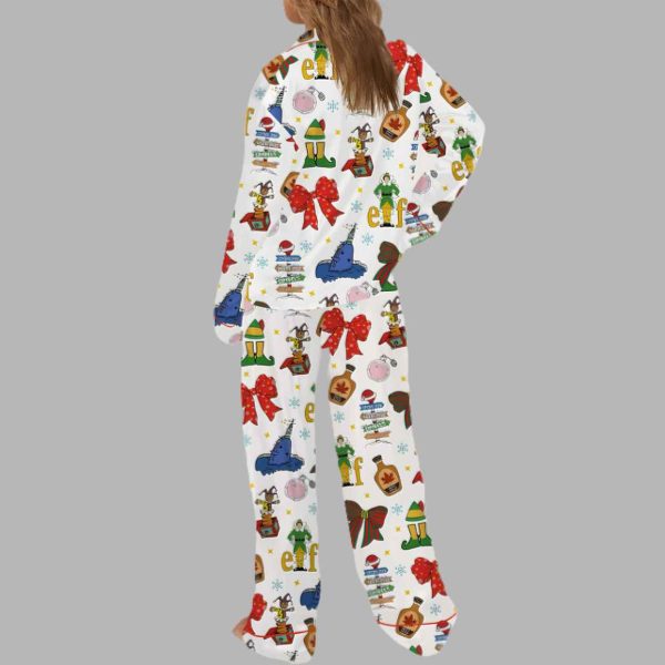 Coquette Elf Christmas Silky Satin Pajama Set 4