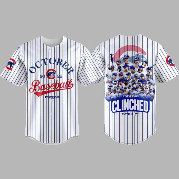 Cubs October 2025 Postseason Clinched Fly The W Jersey 3