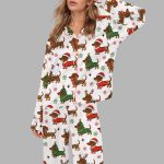 Dachshund Christmas Silky Satin Pajama Set