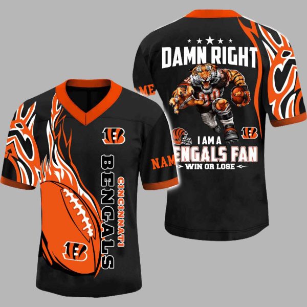 Damn Right I'm a Bengals Fan Jersey 3