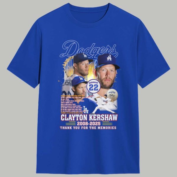 Dodgers Clayton Kershaw 2008 2025 Thank You For The Memories Shirt 1