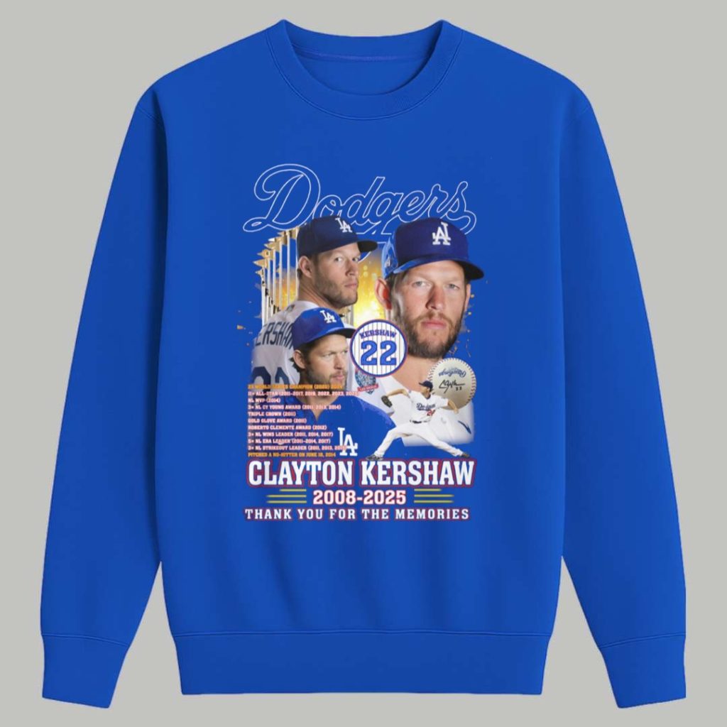 Dodgers Clayton Kershaw 2008 2025 Thank You For The Memories Shirt 3
