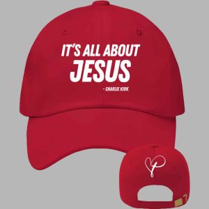 Retro Its All About Jesus Charlie Kirk Print Baseball Cap 1
