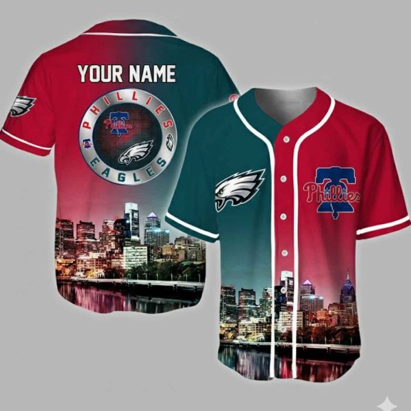 Eagles x Phillies 3D Baseball Jersey 2