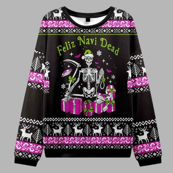 Feliz Navi Dead Skull Ugly Christmas Sweater 2