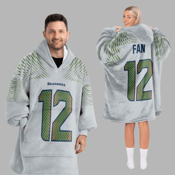 Fan 12 Seattle Football Unisex Blanket Hoodie 1