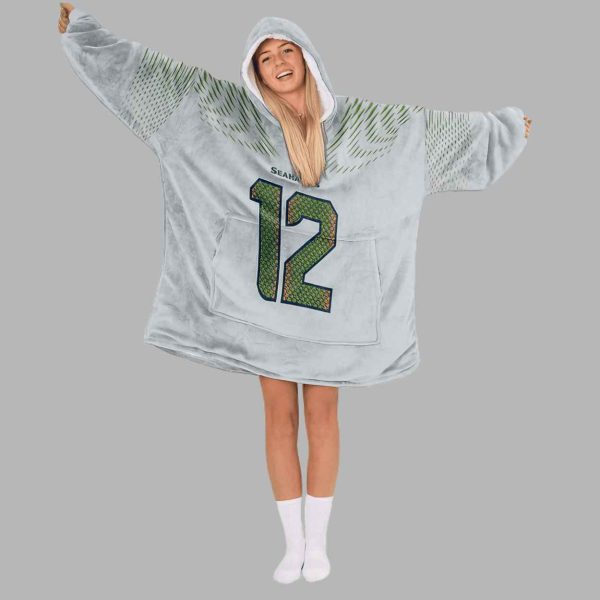 Fan 12 Seattle Football Unisex Blanket Hoodie 2