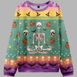 Funny Skeleton Halloween Ugly Sweater