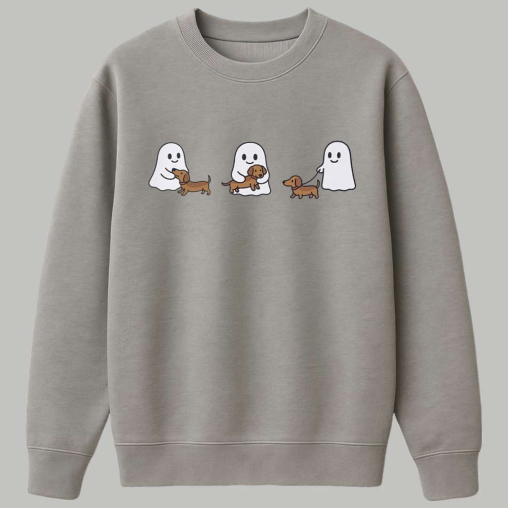 Ghost Trio Halloween Dachshund Shirt 3