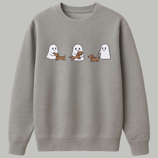 Ghost Trio Halloween Dachshund Shirt 3