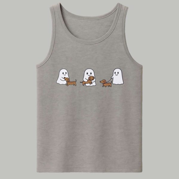 Ghost Trio Halloween Dachshund Shirt 4