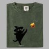 Halloween Black Cat Witch With Pumpkin Trump Shirt 2